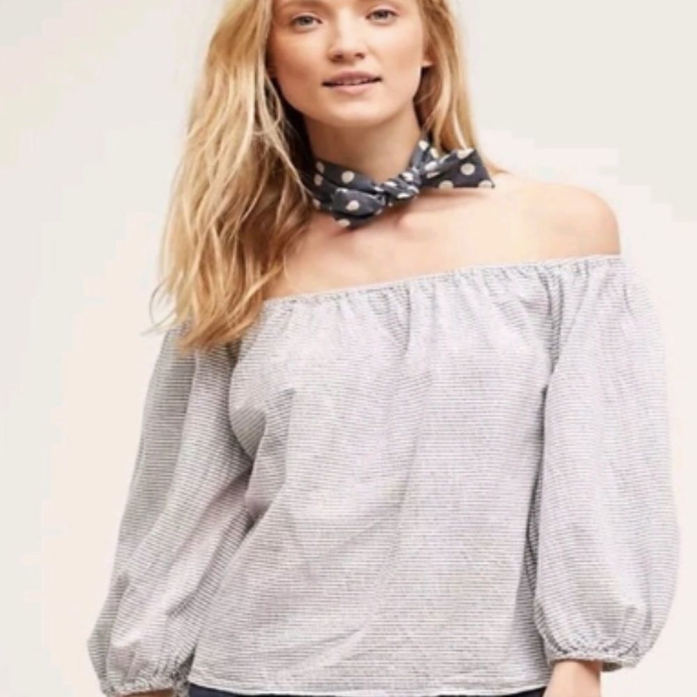 Maeve by Anthropologie Stripe Off-the-Shoulder Top